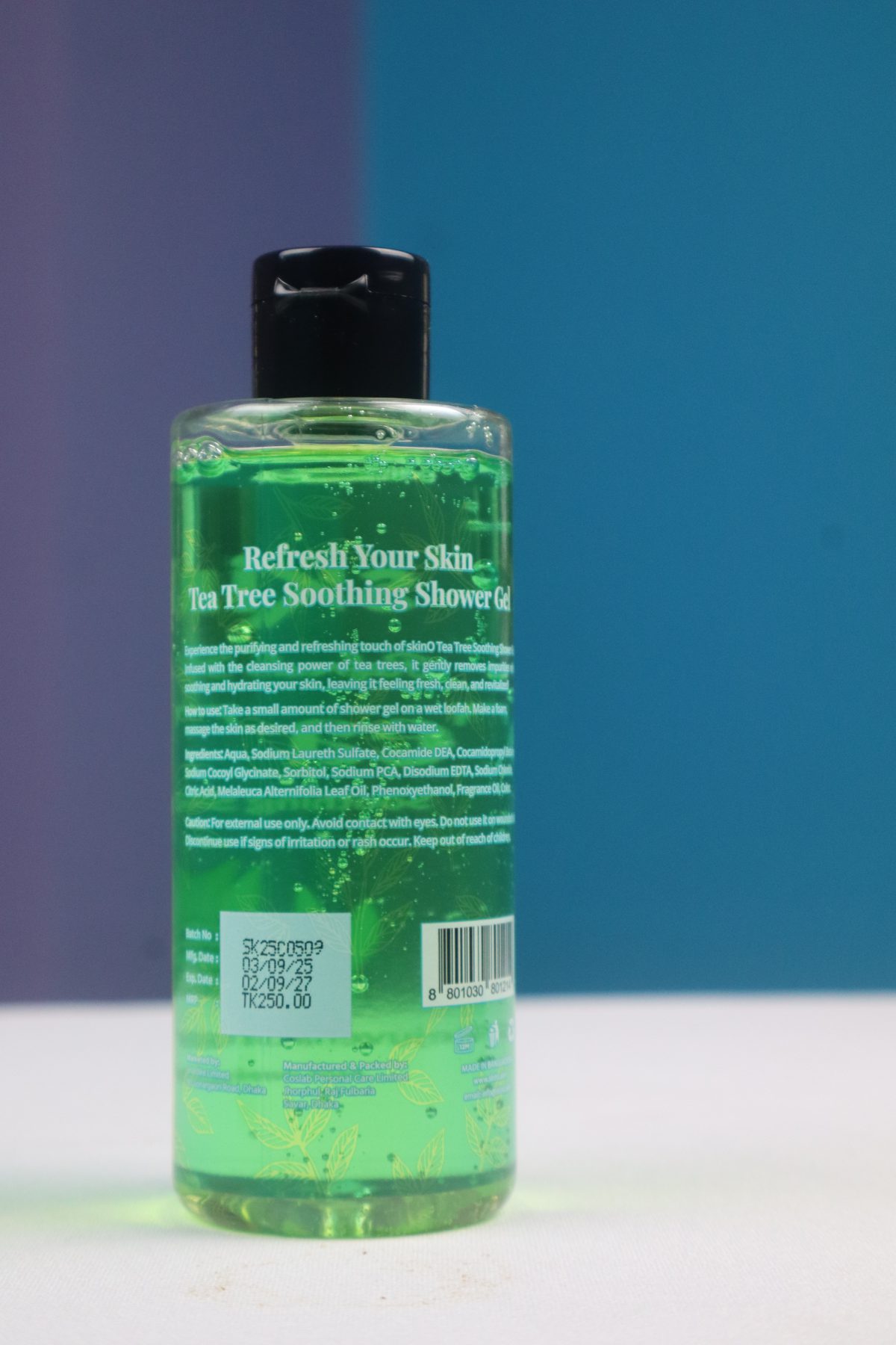 SkinO Tea Tree Soothing Shower Gel – 220ml - Image 2